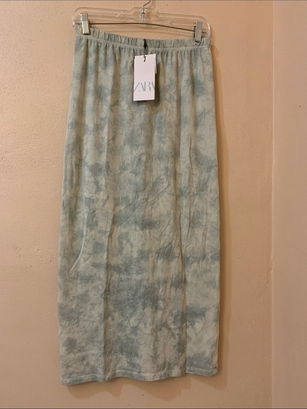 Zara Mint and Cream Tie-Dye Maxi Skirt